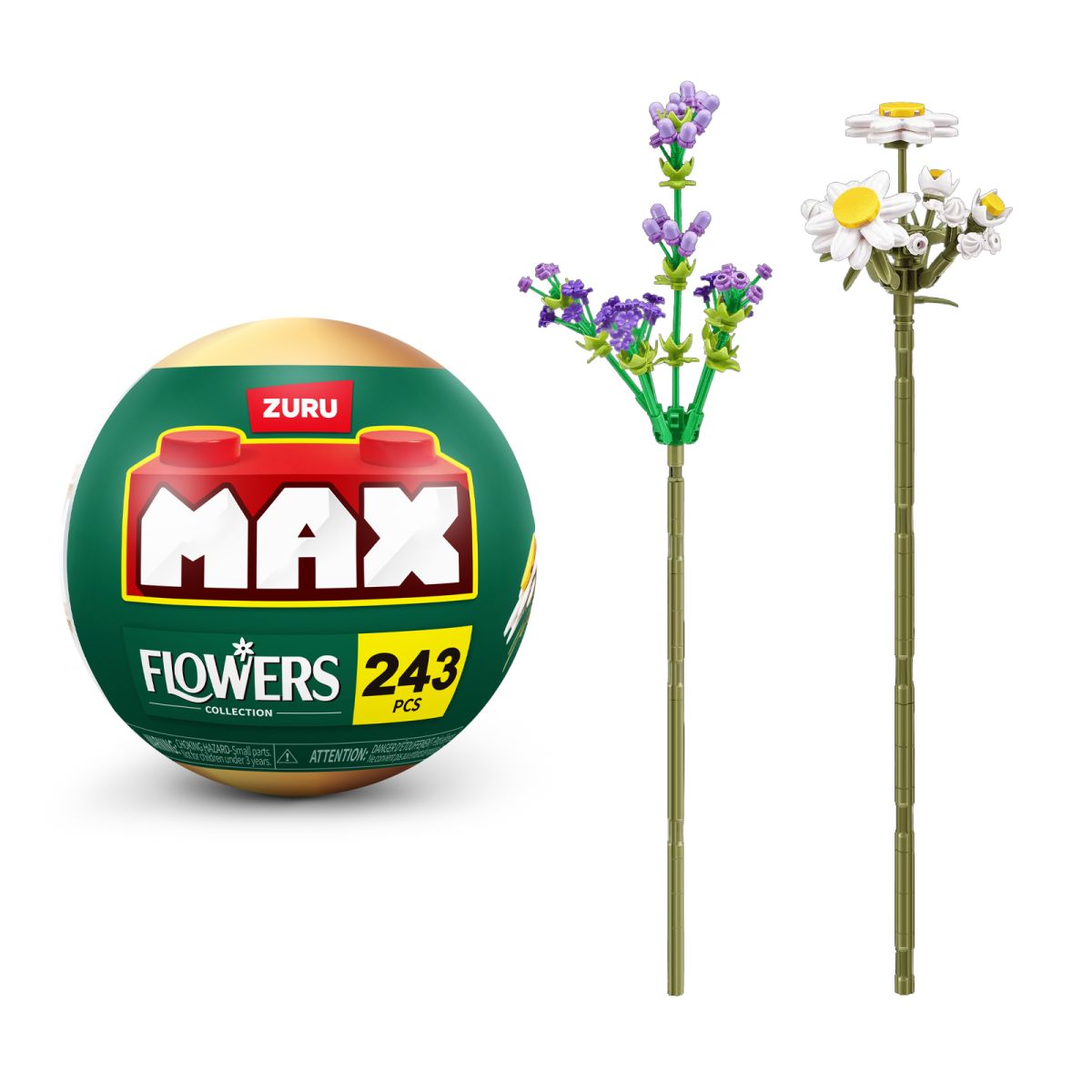 Set Bloques Flores Max - Con Diferentes Modelos De Piezas - Daisy Y Lavanda